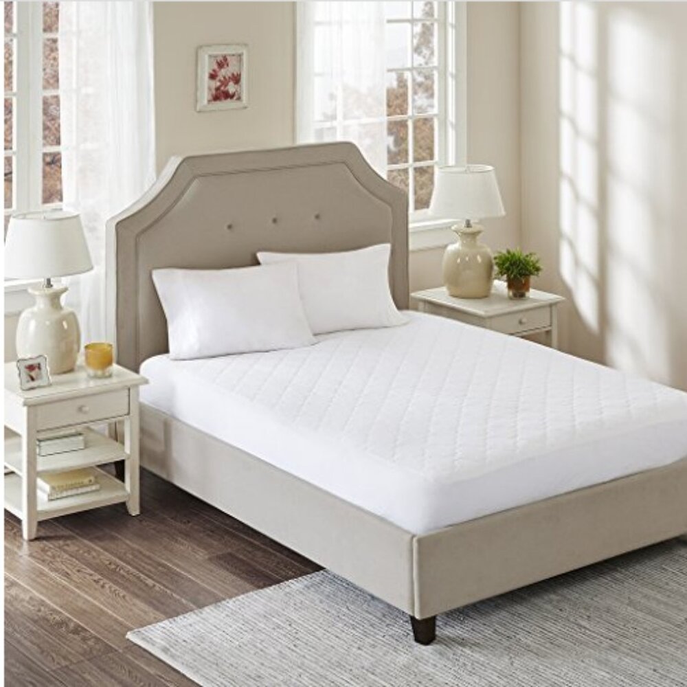 All Natural Medium Standard Cotton Percale Quilted Twin Mattress Pad